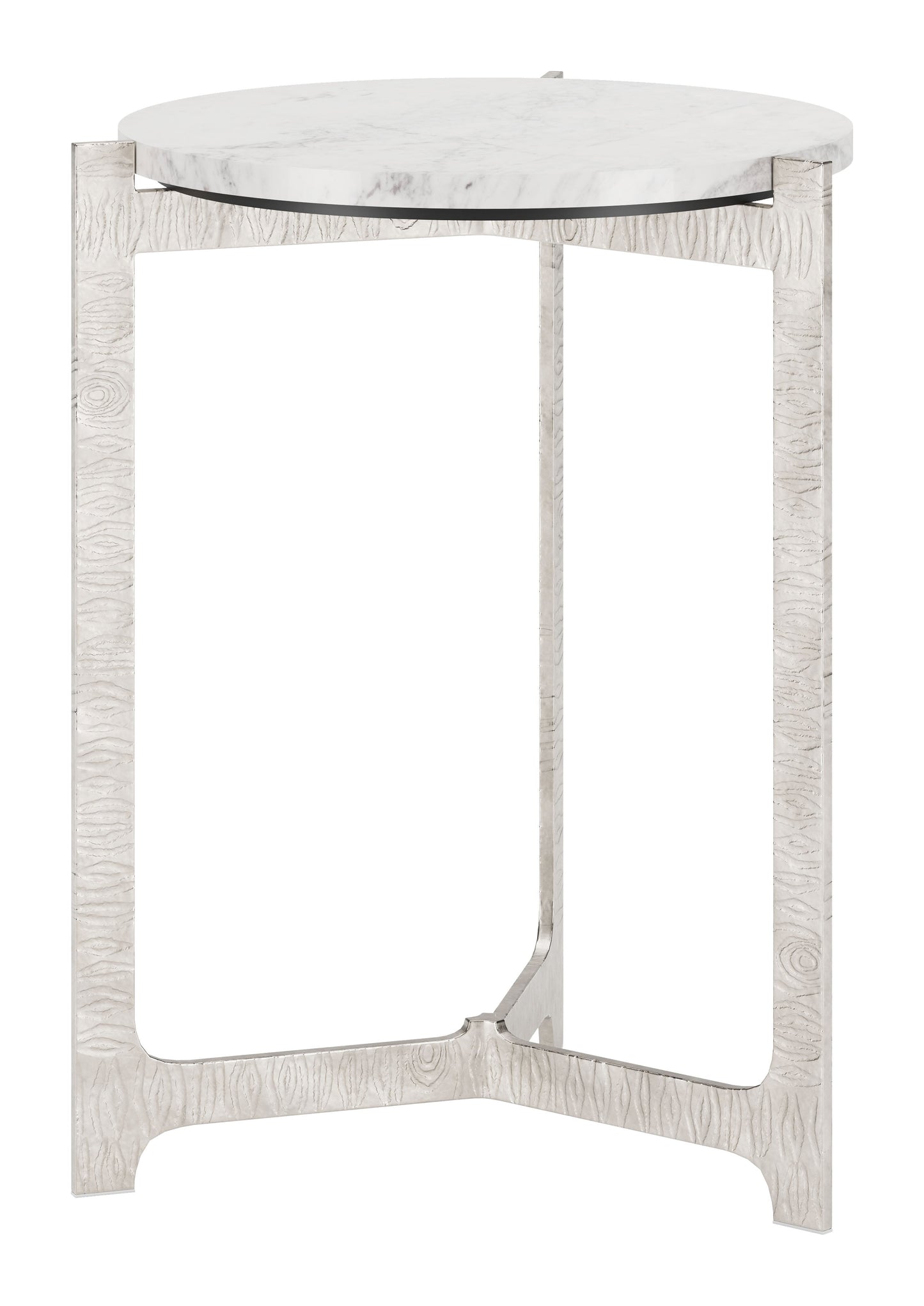 Barmas White & Silver Side Table - Ornate Home