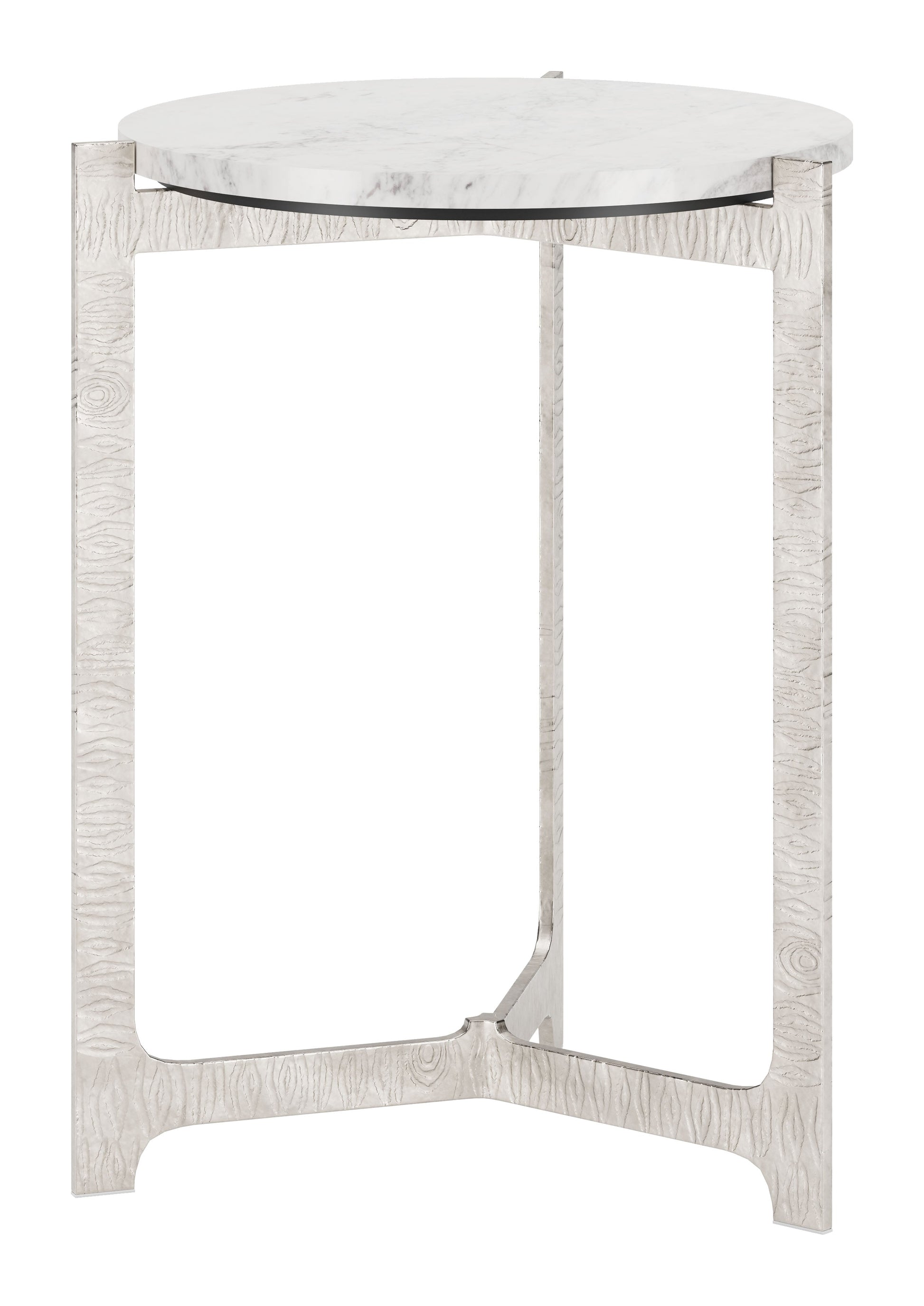 Barmas White & Silver Side Table - Ornate Home