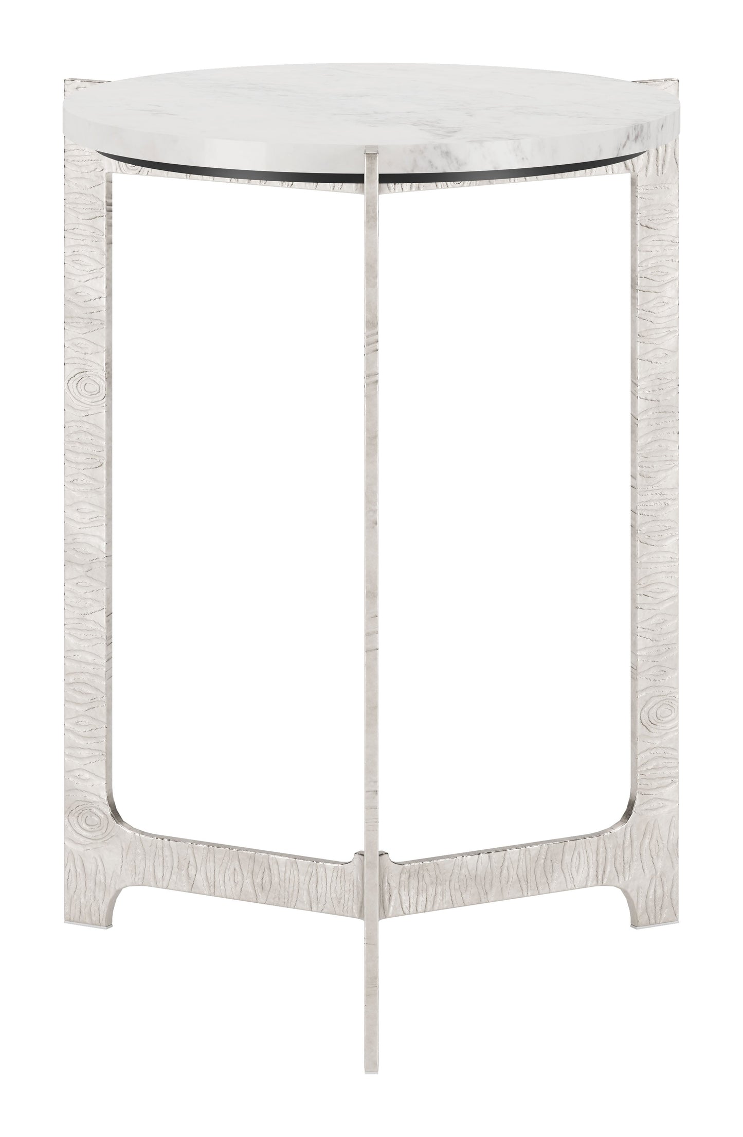 Barmas White & Silver Side Table - Ornate Home