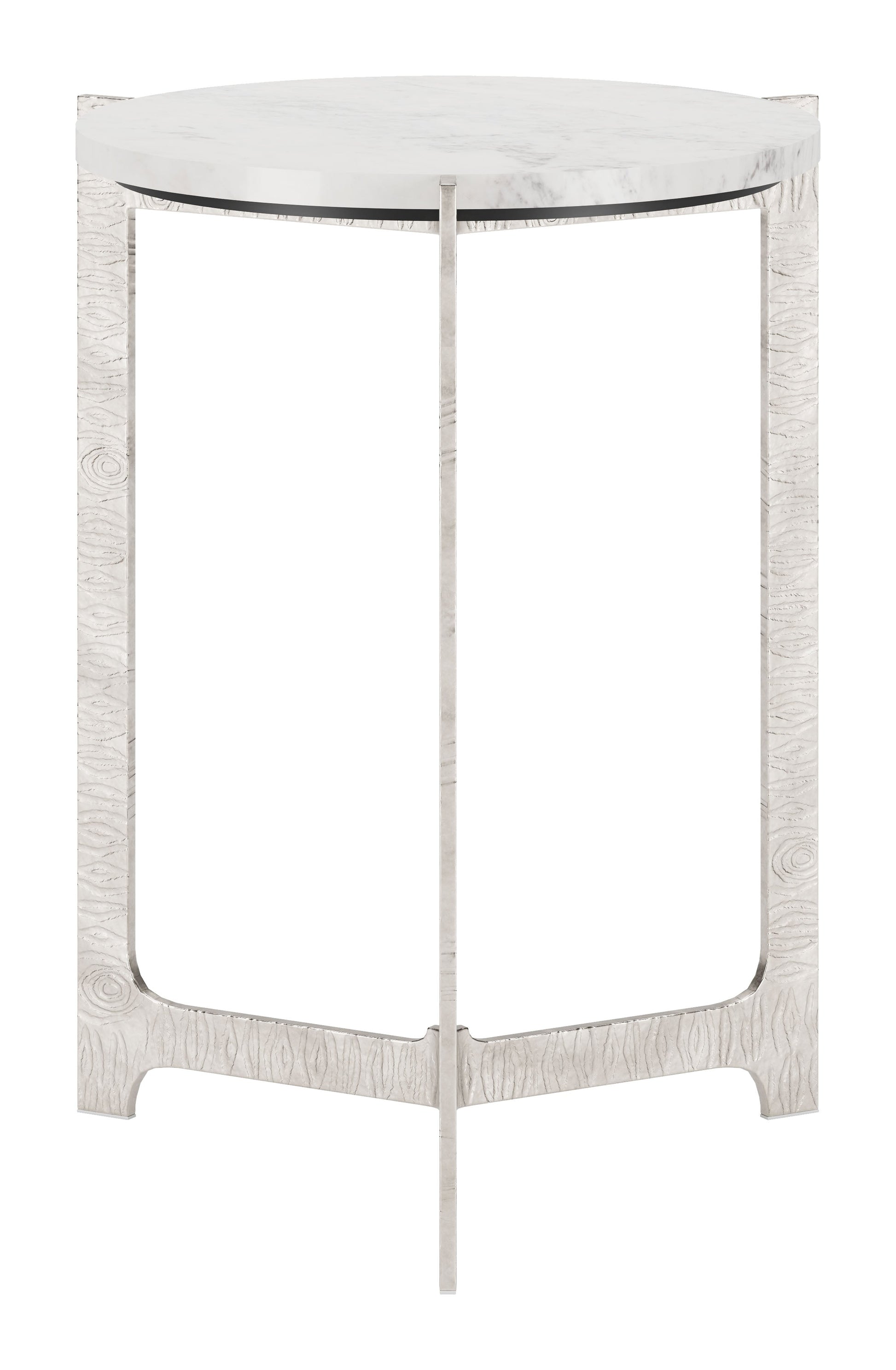 Barmas White & Silver Side Table - Ornate Home