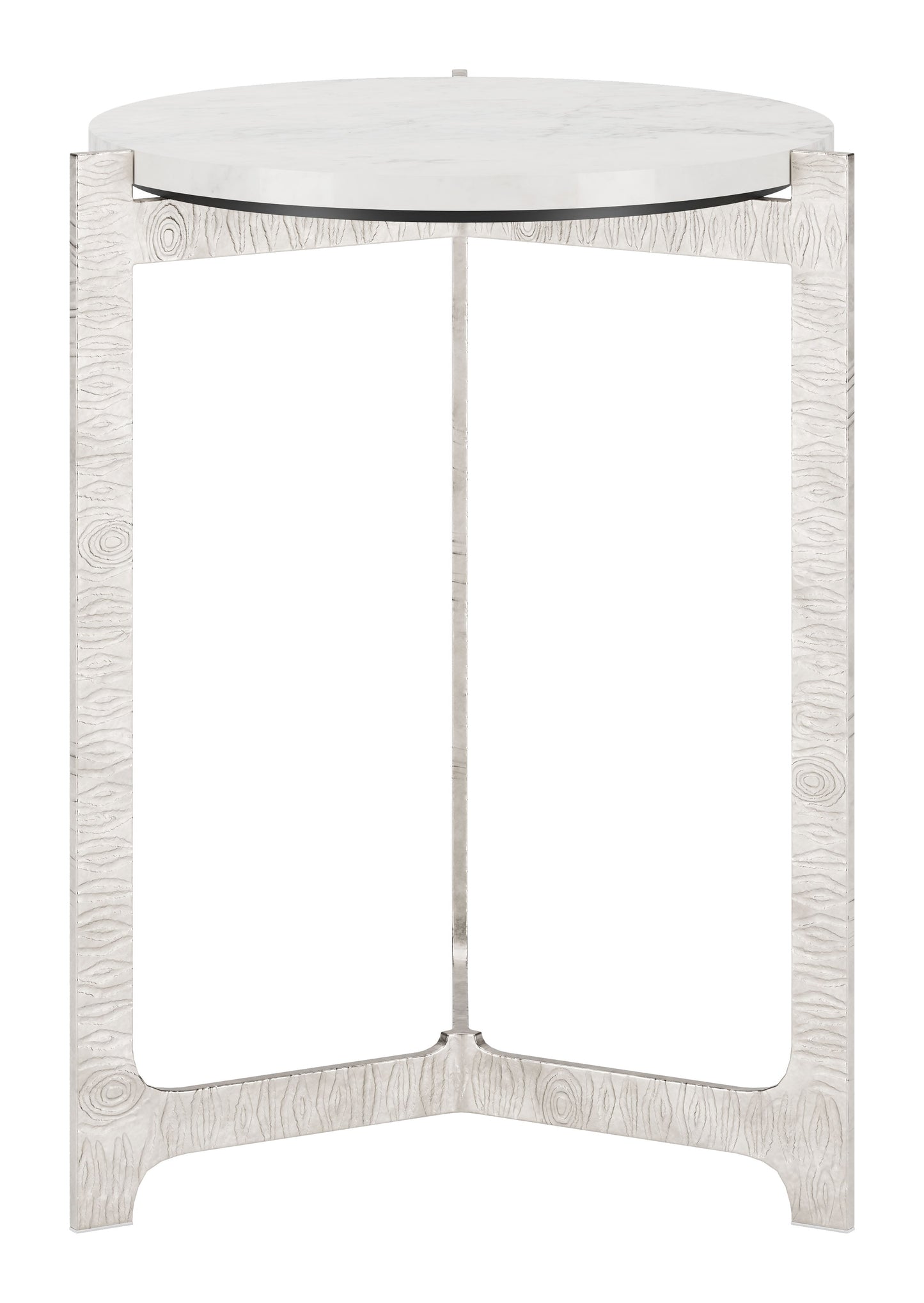 Barmas White & Silver Side Table - Ornate Home