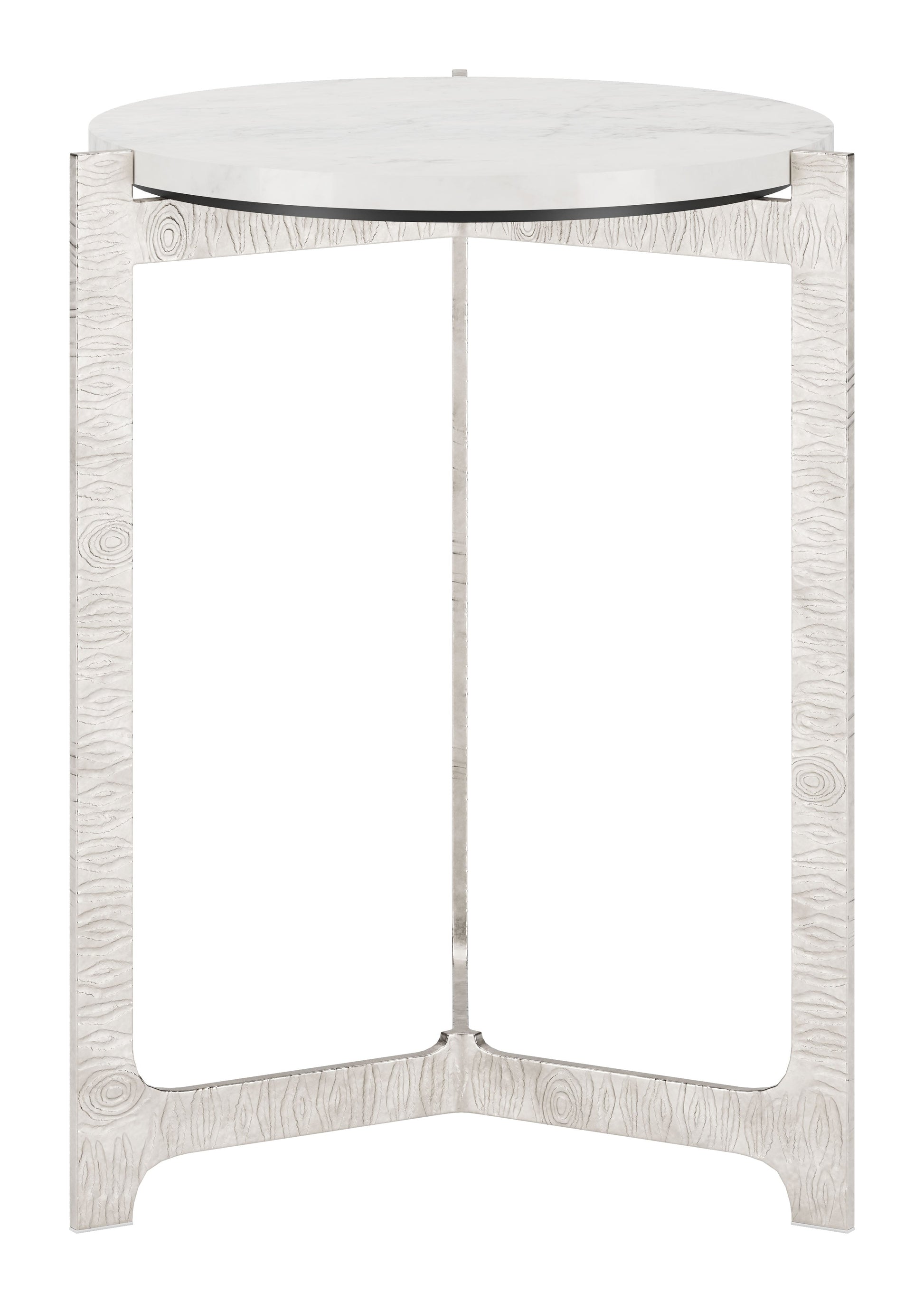 Barmas White & Silver Side Table - Ornate Home