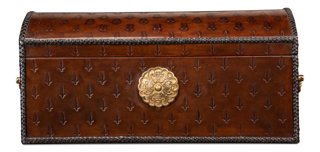 Baron's Red Leather Box - Ornate Home
