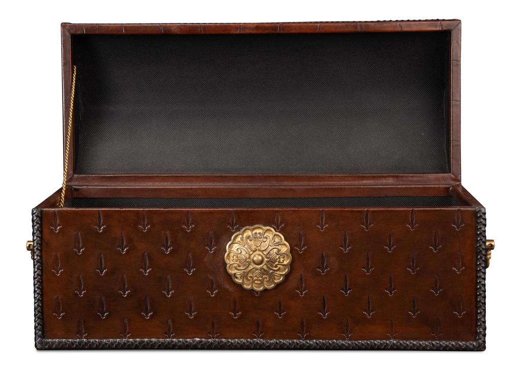 Baron's Red Leather Box - Ornate Home