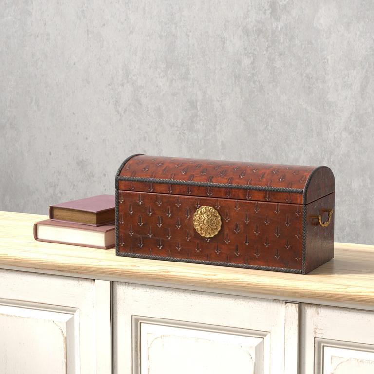 Baron's Red Leather Box - Ornate Home