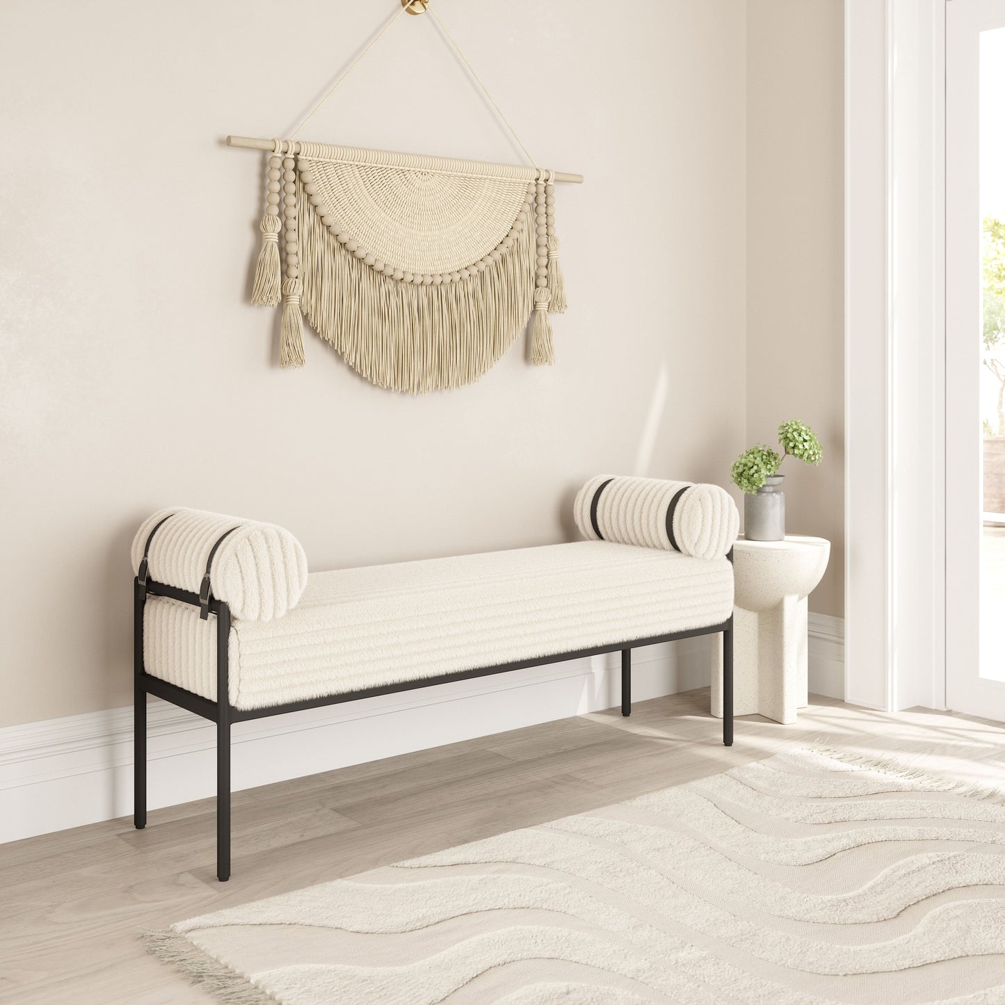 Barrow Cream Bench - Ornate Home