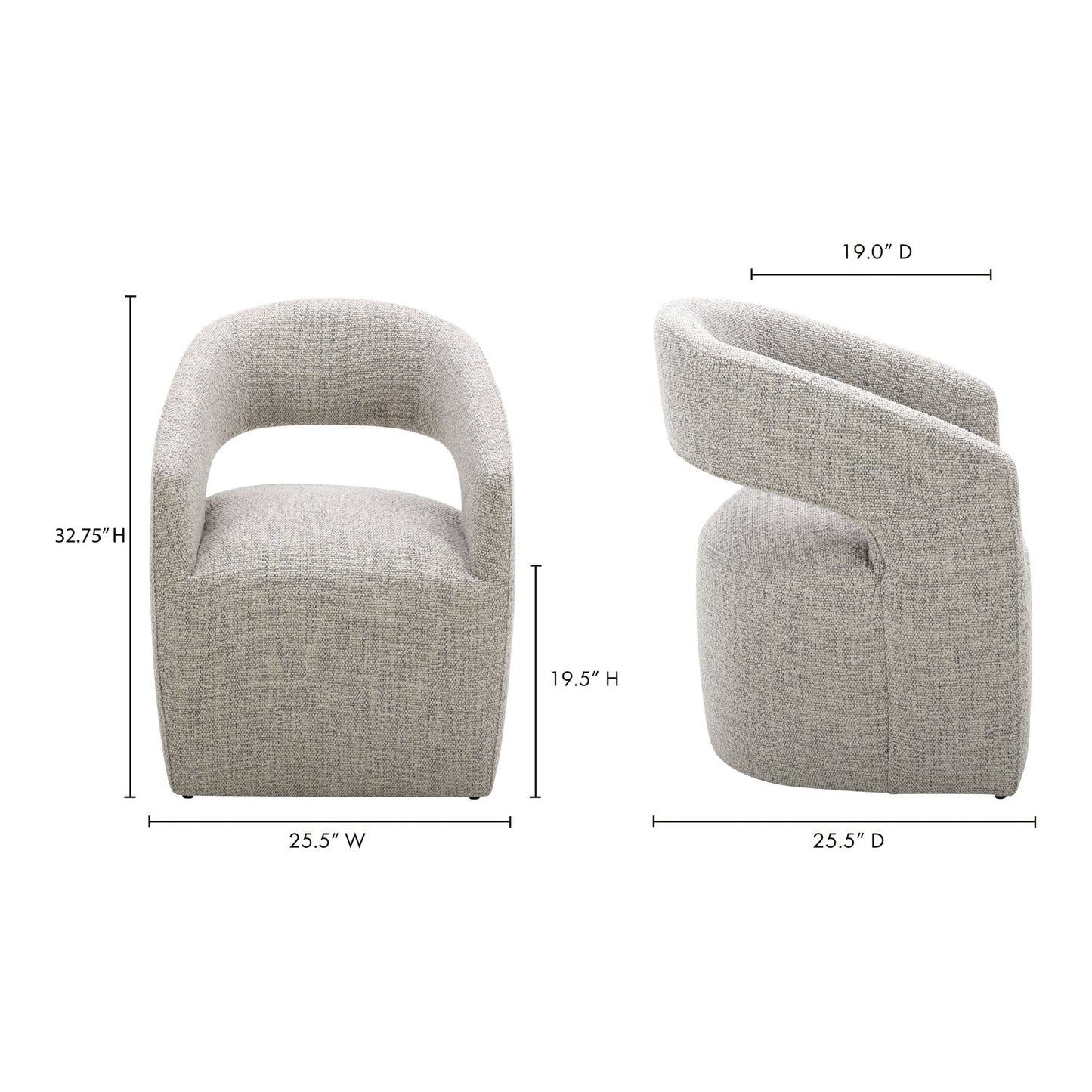 Barrow Grey Storm Rolling Dining Chair - Ornate Home