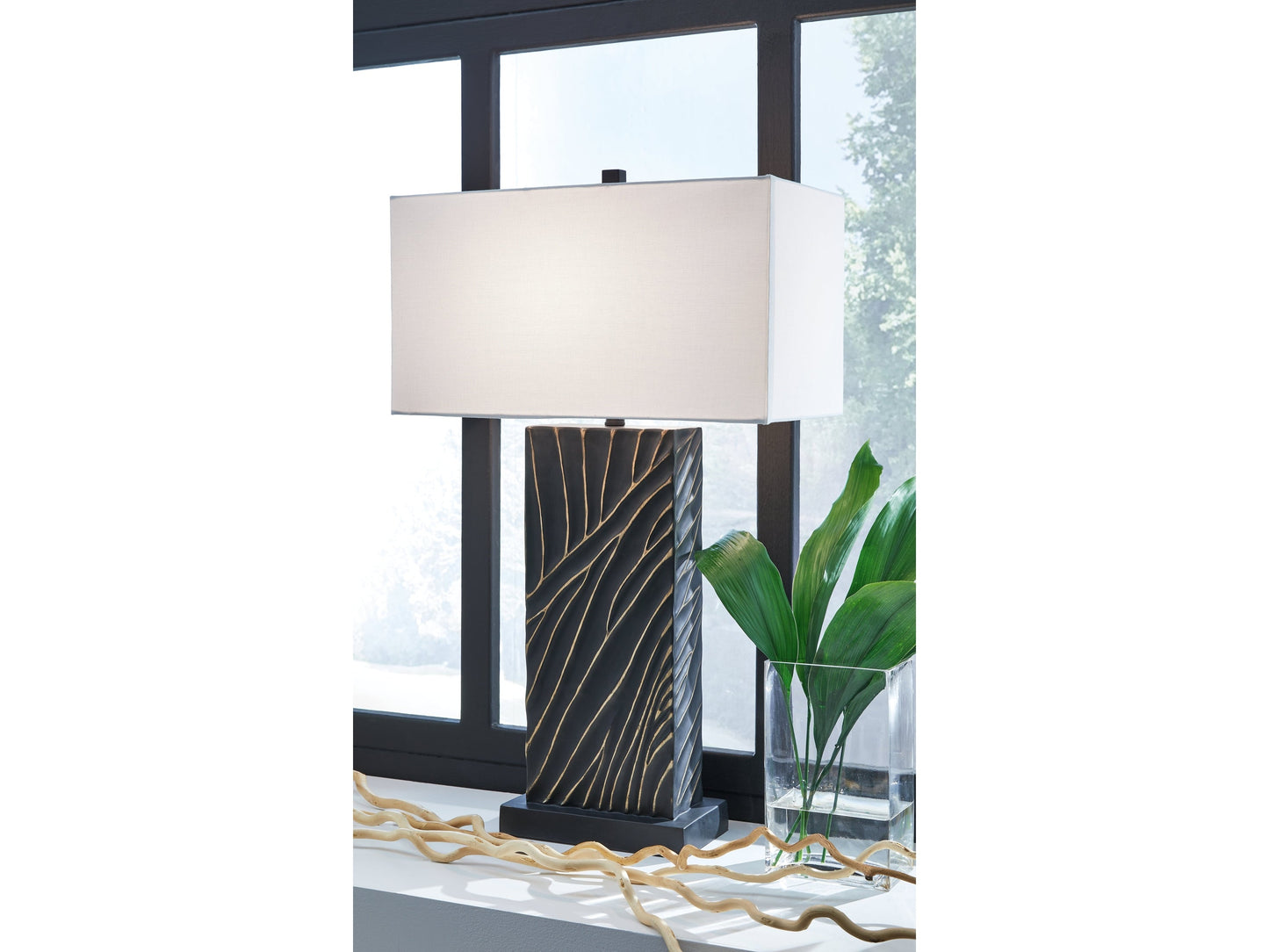 Bartlen Black/Gold 2-Piece Lamp Set- Viva Furn