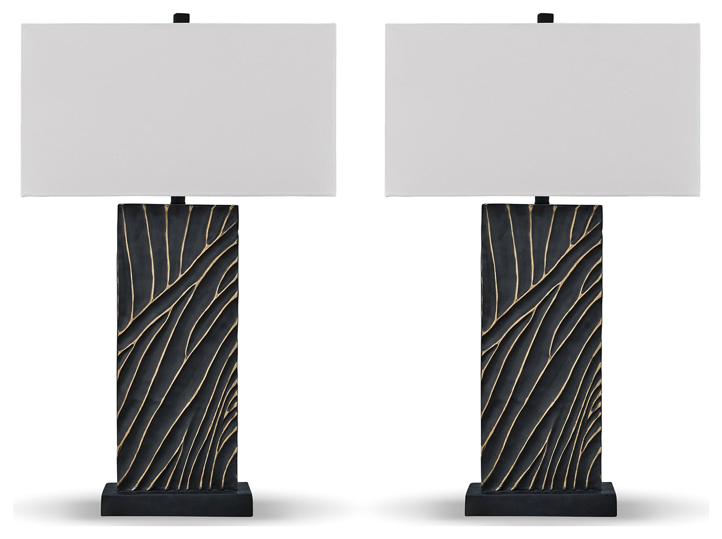 Bartlen Black/Gold 2-Piece Lamp Set- Viva Furn
