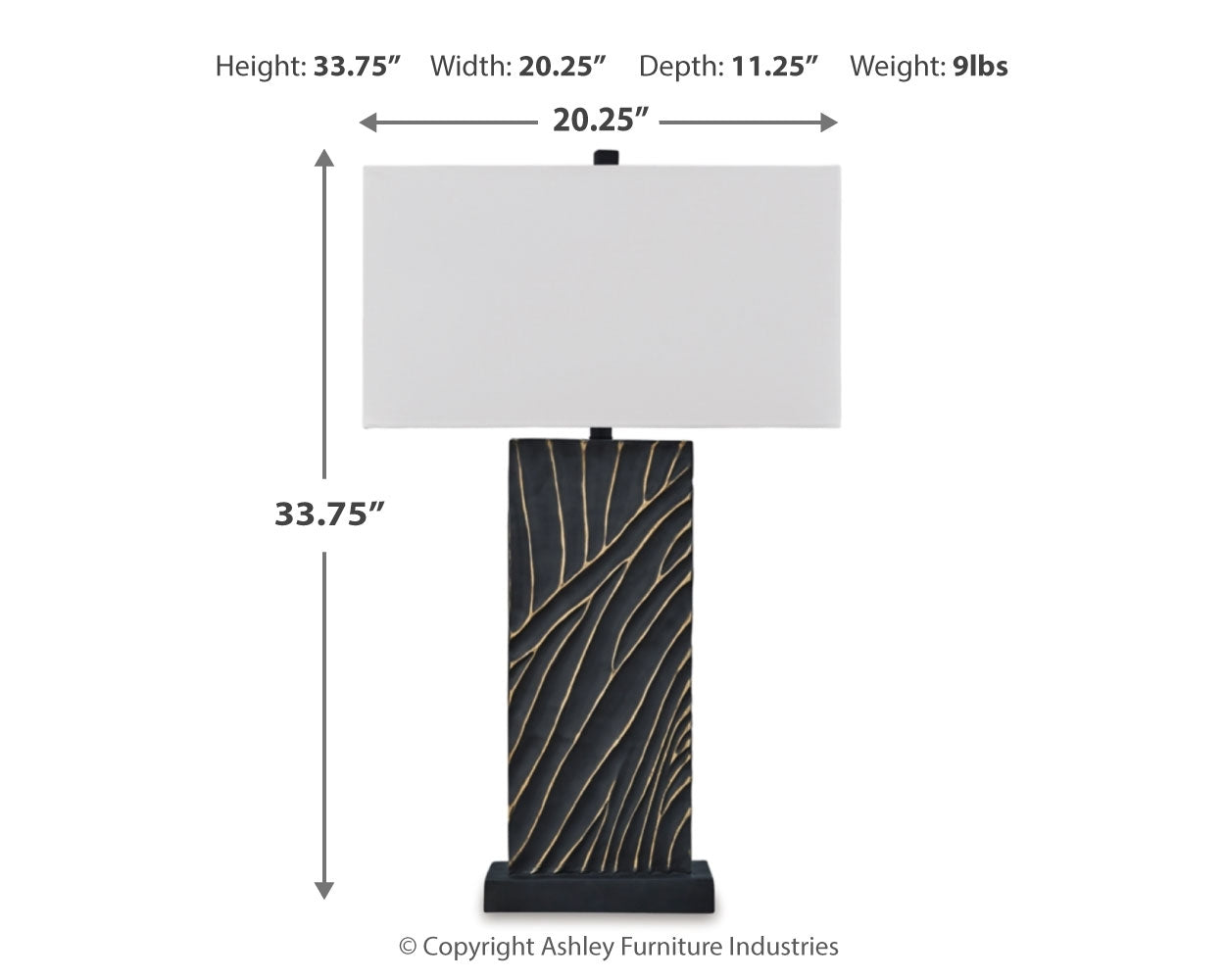 Bartlen Black/Gold 2-Piece Lamp Set- Viva Furn