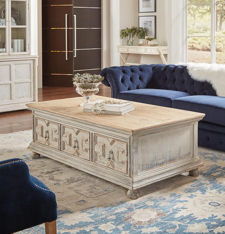 Base And Crown White Coffee Table - Ornate Home