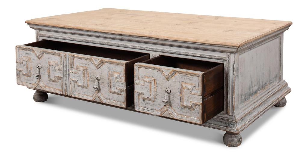Base And Crown White Coffee Table - Ornate Home