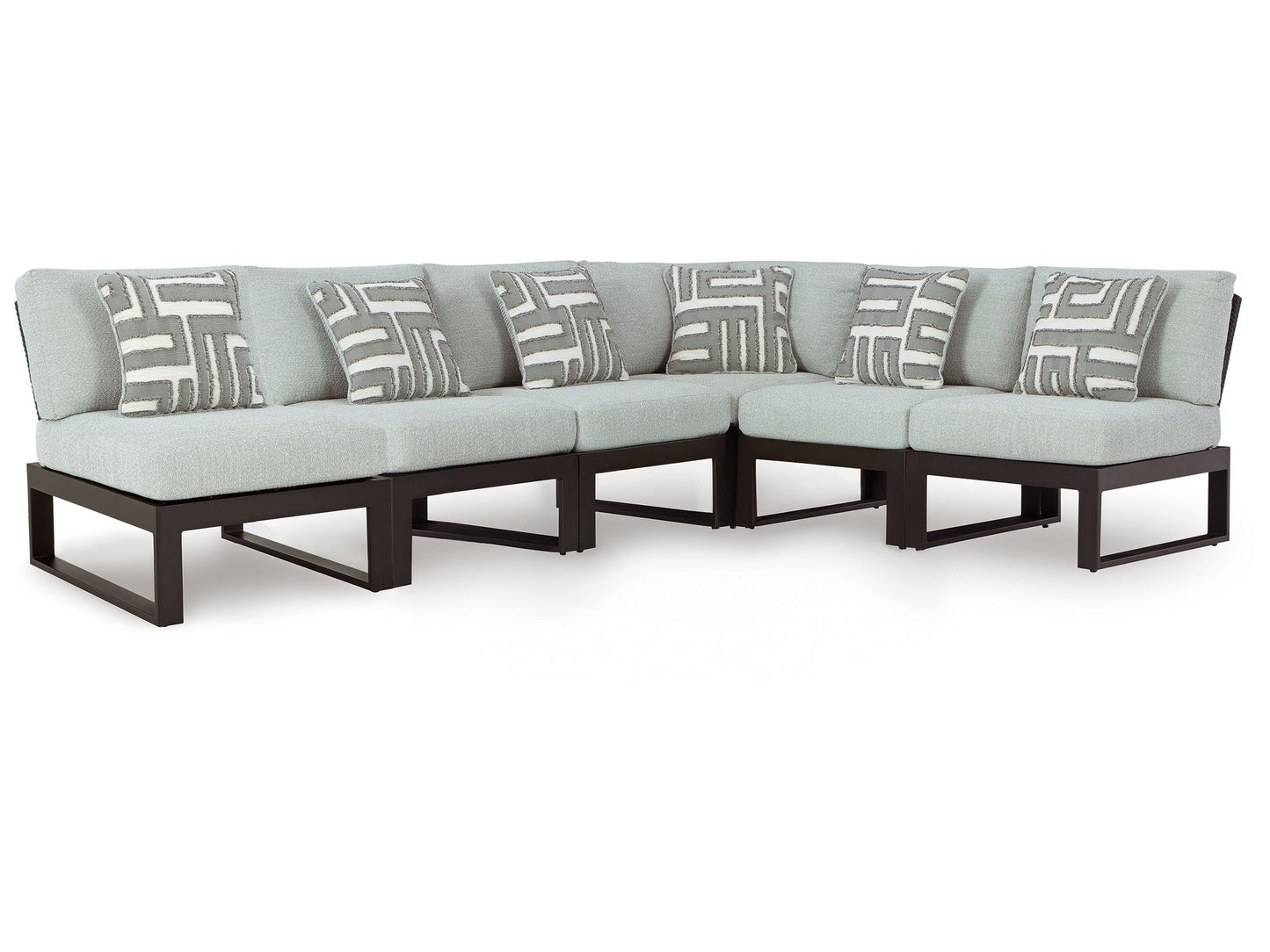 Beachloft Black 6-Piece Outdoor Sectional- Viva Furn