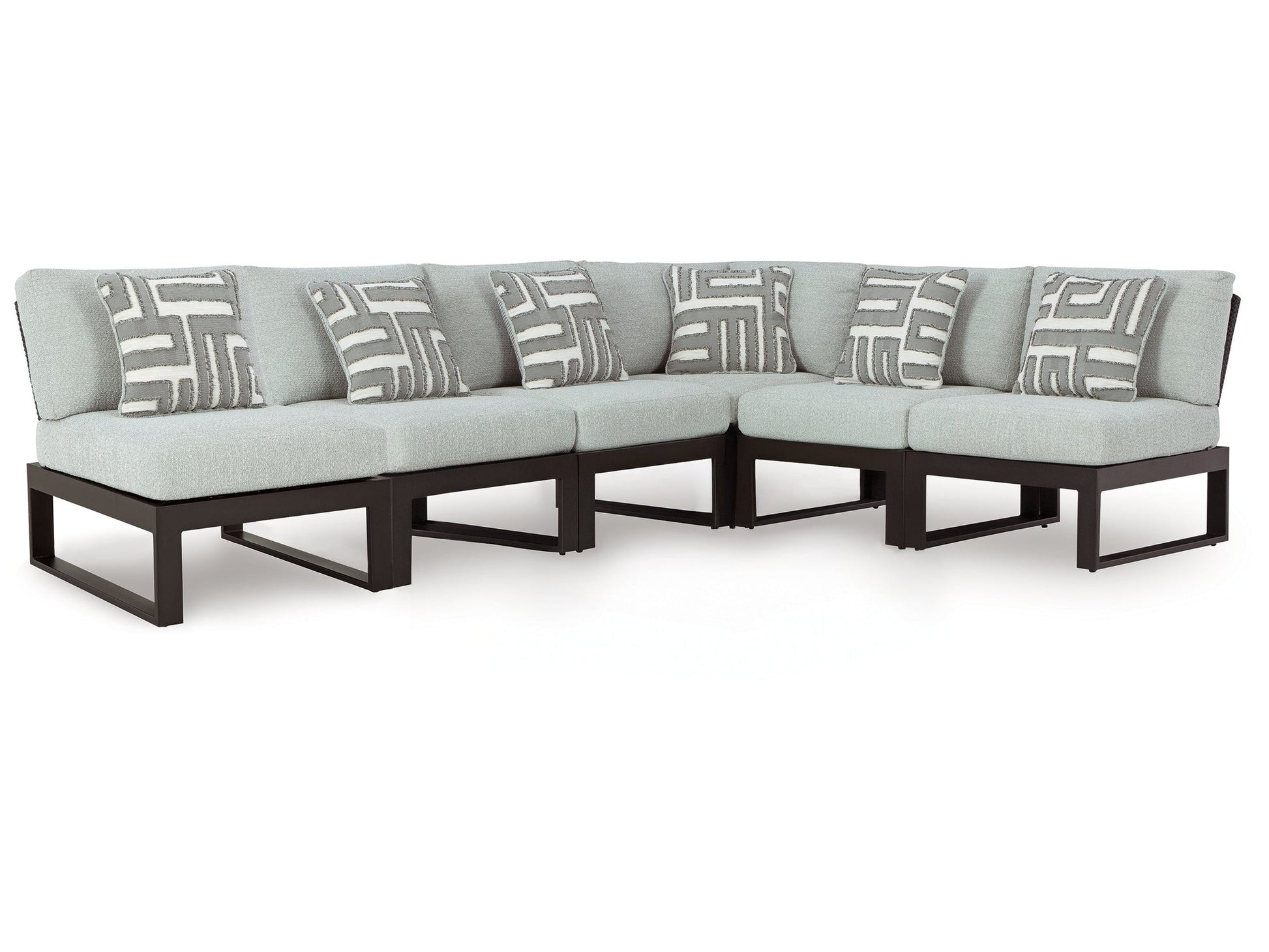 Beachloft Black 6-Piece Outdoor Sectional- Viva Furn