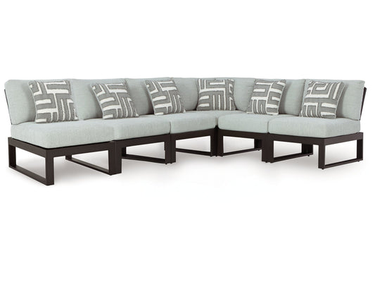 Beachloft Black 6-Piece Outdoor Sectional- Viva Furn