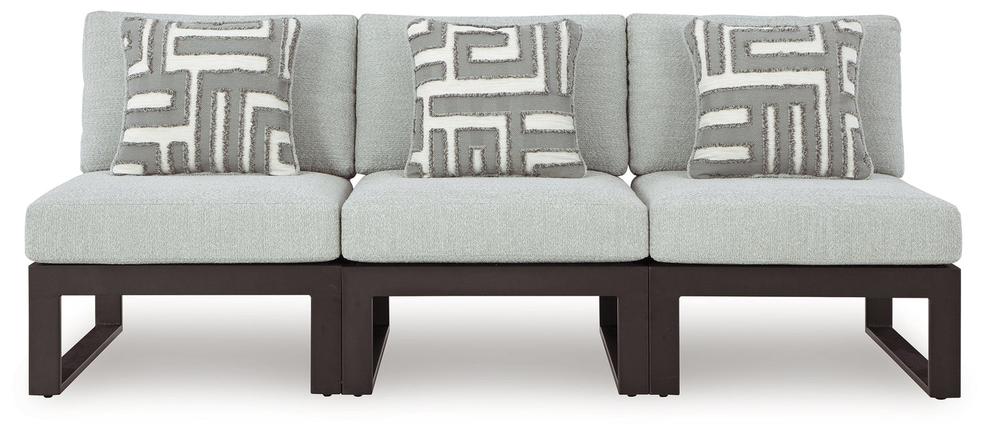 Beachloft Black/Gray 3-Piece Outdoor Sectional- Viva Furn