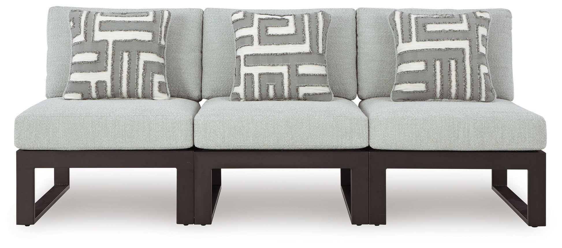 Beachloft Black/Gray 3-Piece Outdoor Sectional- Viva Furn