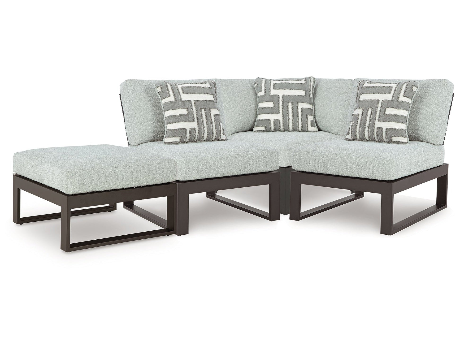 Beachloft Black/Gray 4-Piece Outdoor Sectional- Viva Furn