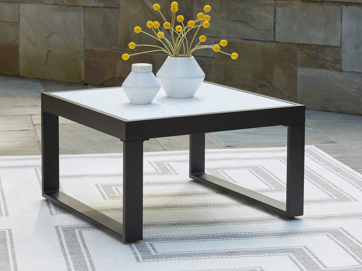 Beachloft Black/Gray Outdoor Coffee Table- Viva Furn