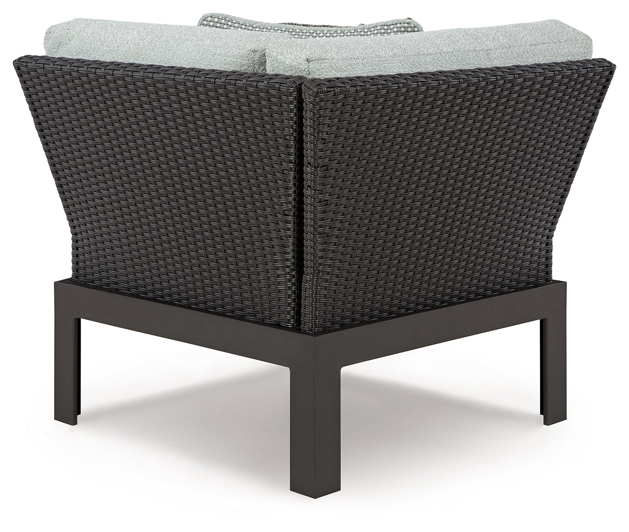 Beachloft Black/Gray Outdoor Corner Chair with Cushion- Viva Furn