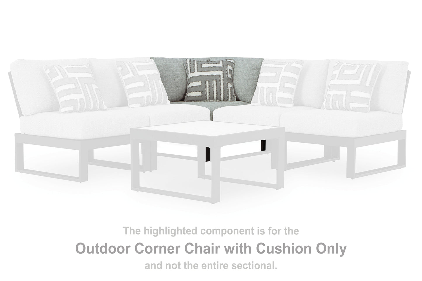 Beachloft Black/Gray Outdoor Corner Chair with Cushion- Viva Furn