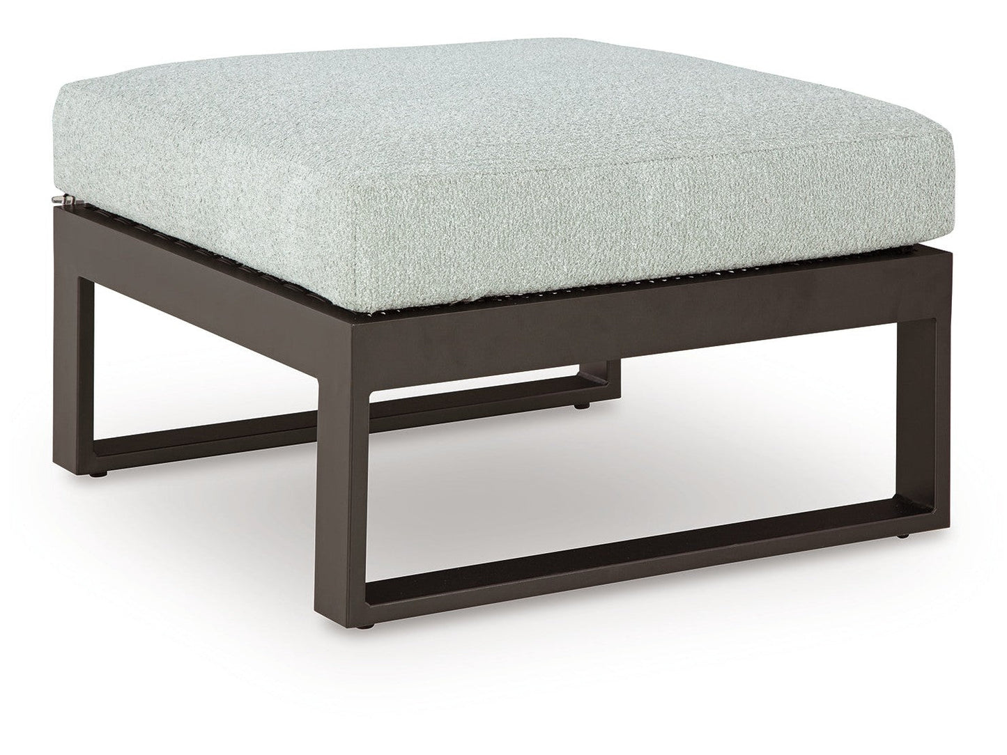 Beachloft Black/Gray Outdoor Ottoman with Cushion- Viva Furn
