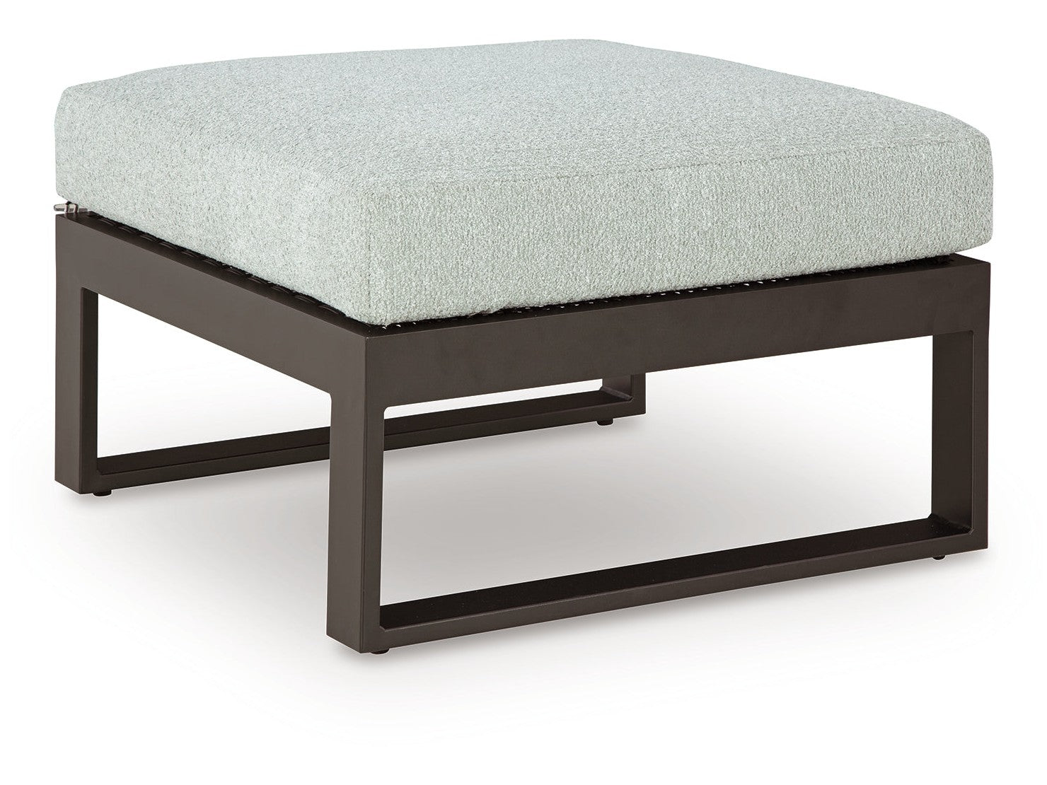 Beachloft Black/Gray Outdoor Ottoman with Cushion- Viva Furn