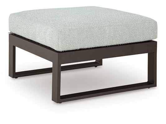 Beachloft Black/Gray Outdoor Ottoman with Cushion- Viva Furn