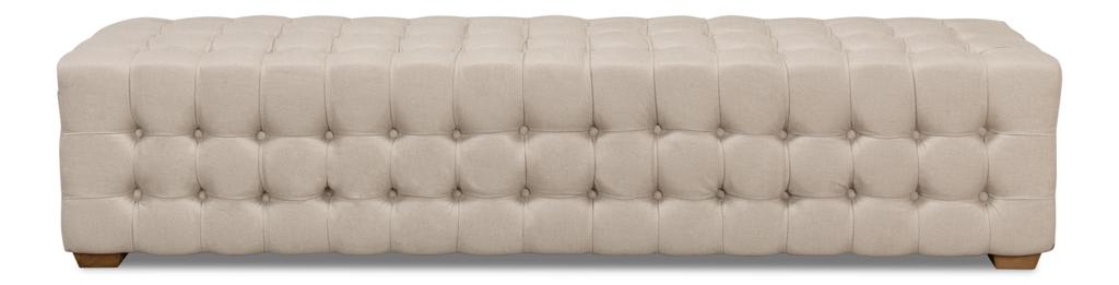 Beam Beige Bench Tufted Linen - Ornate Home