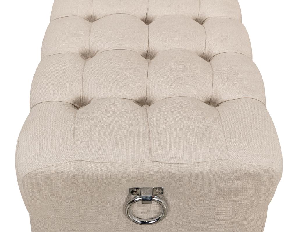 Beam Beige Bench Tufted Linen - Ornate Home