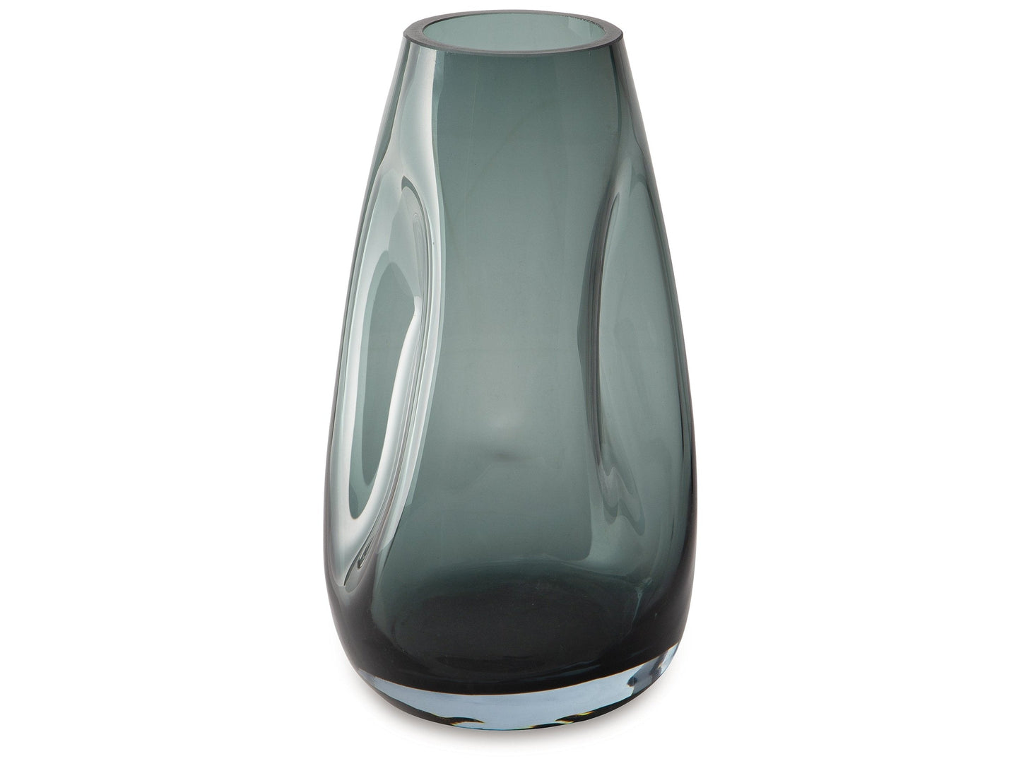 Beamund Teal Blue Curved Vase- Viva Furn