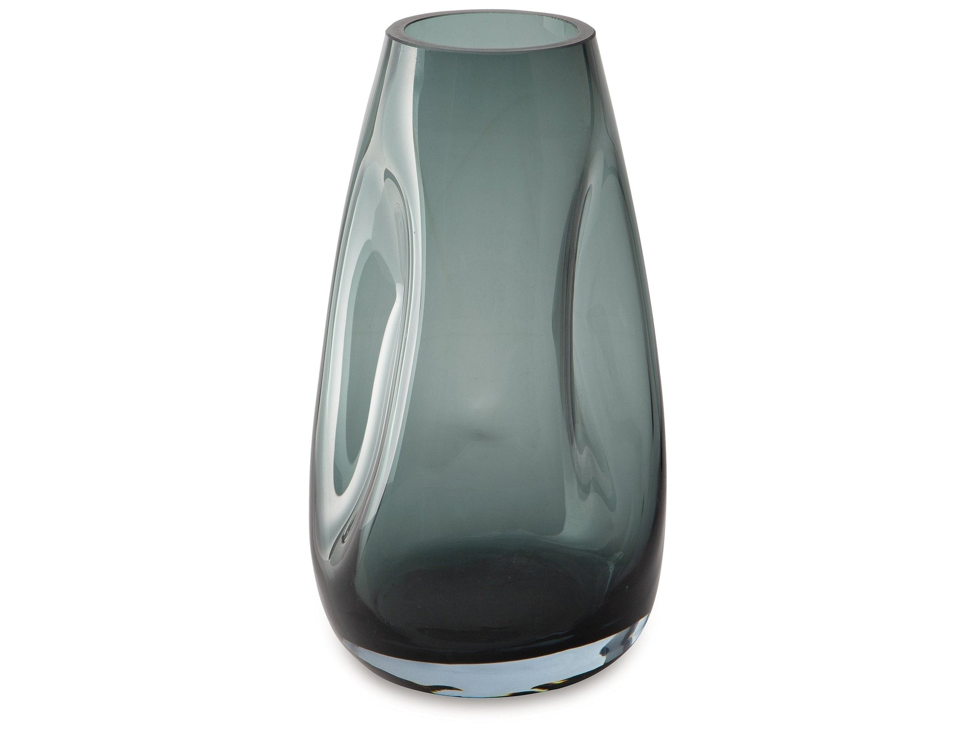 Beamund Teal Blue Curved Vase- Viva Furn