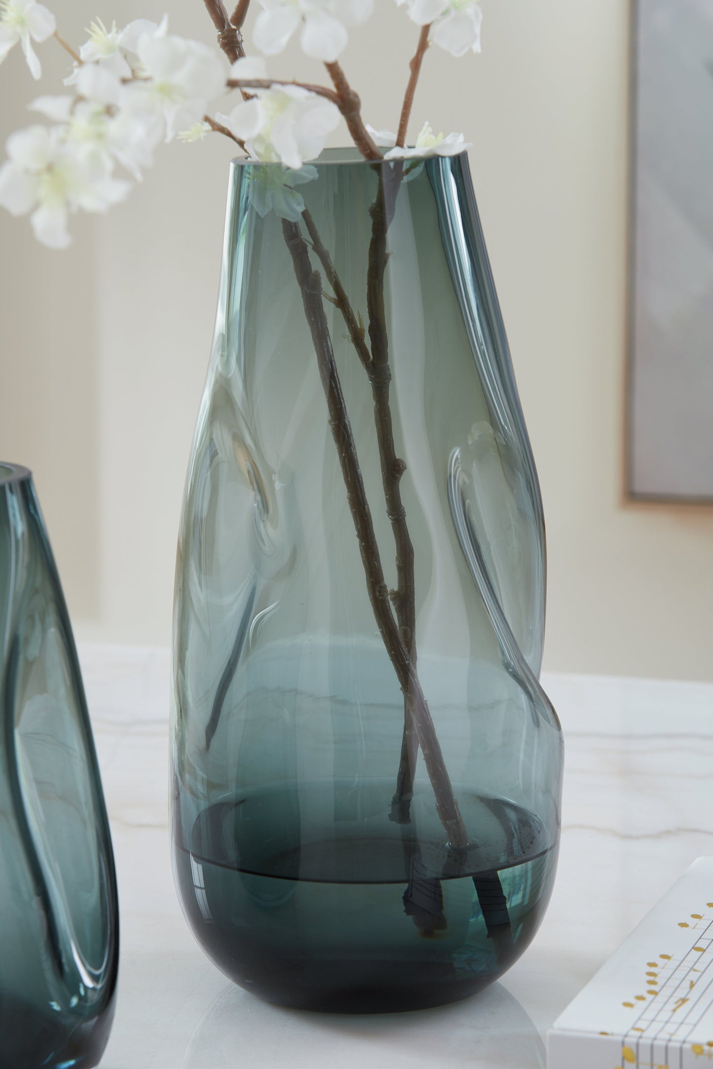 Beamund Teal Blue Vase- Viva Furn