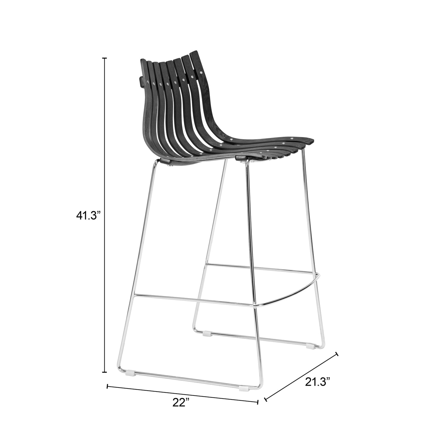 Beaufort Black Barstool (Set of 2) - Ornate Home