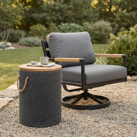 Beban Natural & Black Outdoor Side Table - Ornate Home