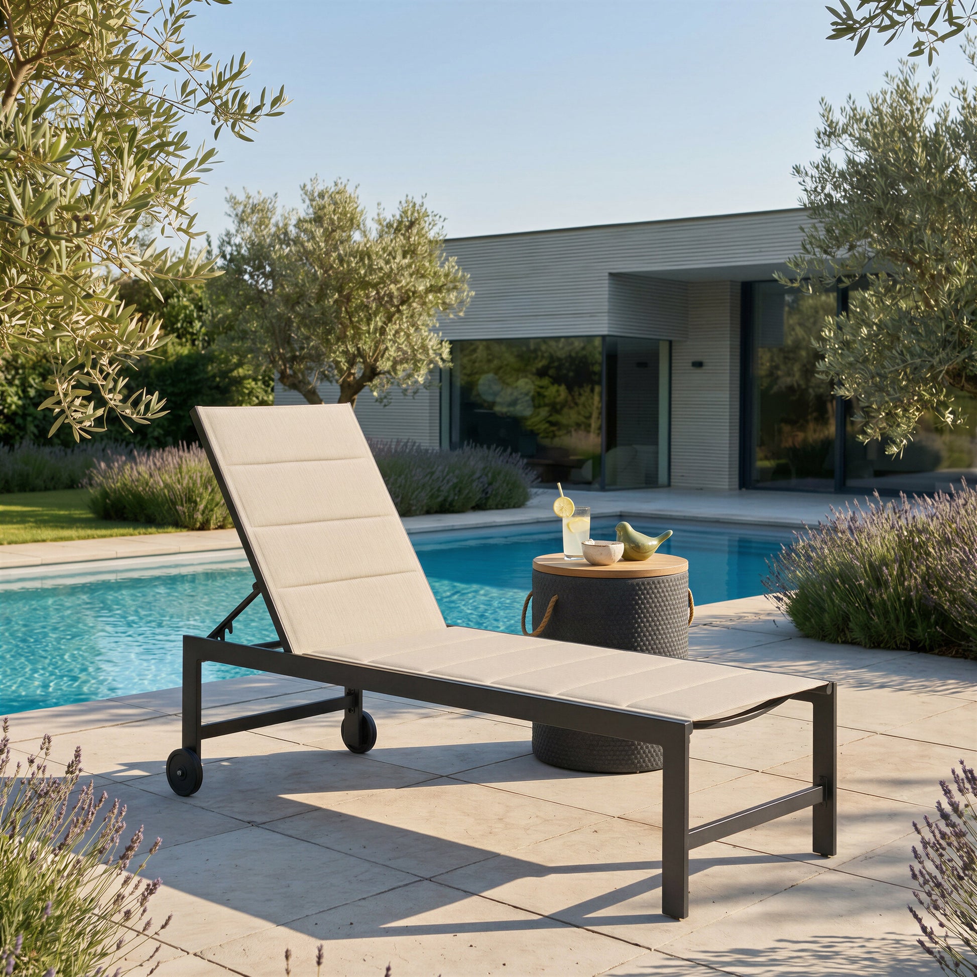 Beban Natural & Black Outdoor Side Table - Ornate Home