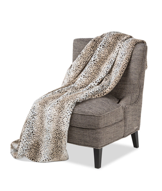 Bedrock Beige 56"x72" Faux-Fur Throw - Ornate Home
