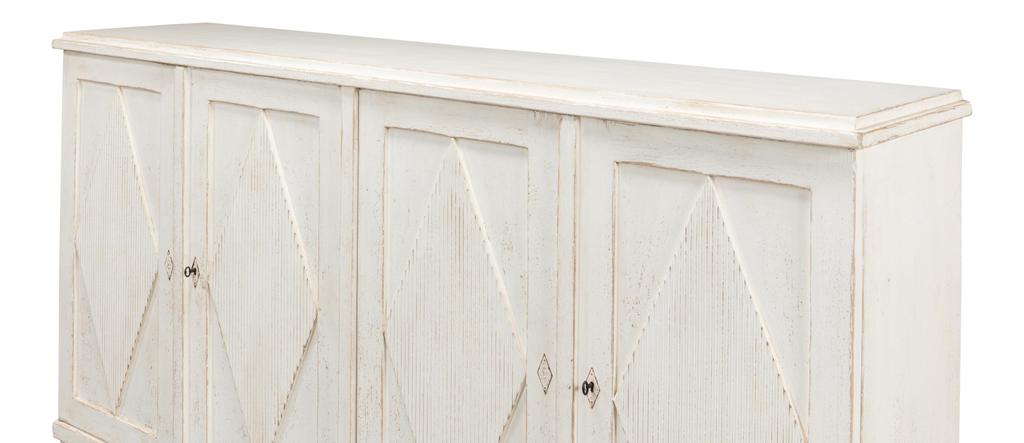 Beecher White Sideboard With 4 Doors - Ornate Home