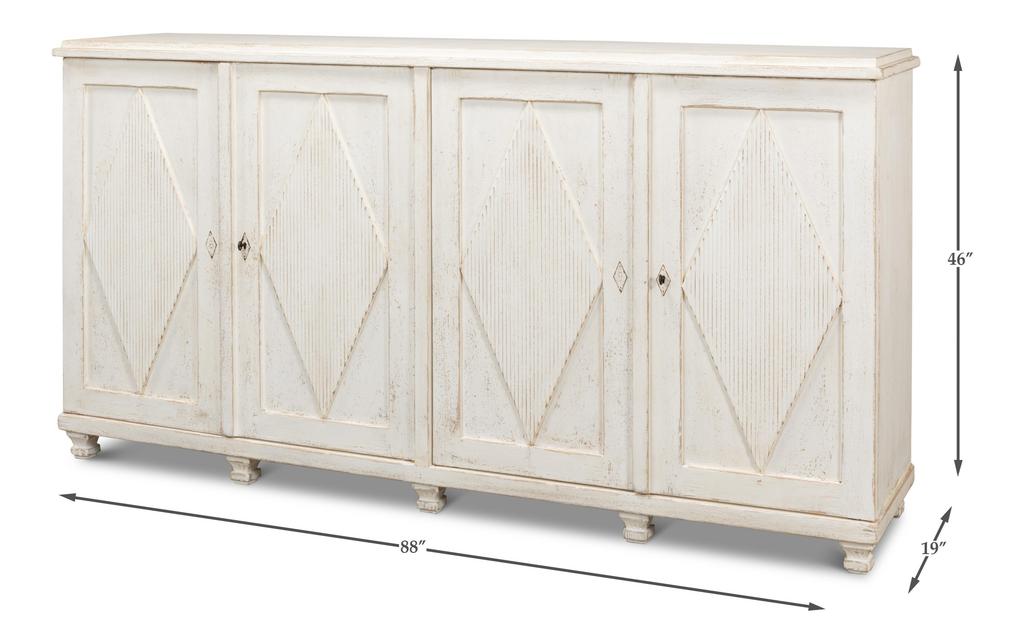 Beecher White Sideboard With 4 Doors - Ornate Home