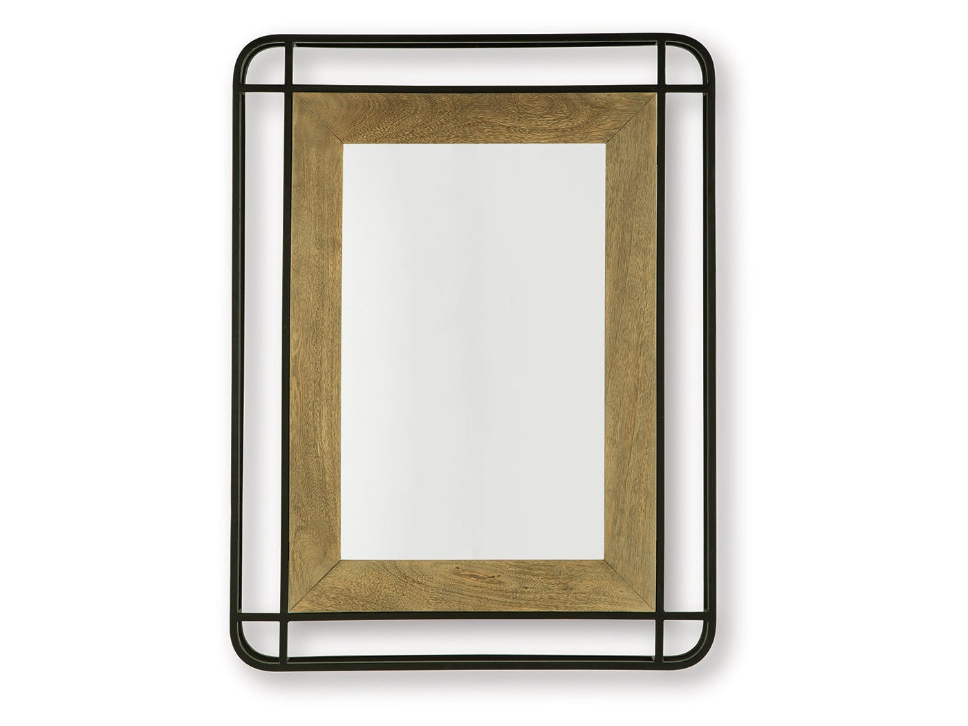 Beelman Black/Brown Accent Mirror- Viva Furn