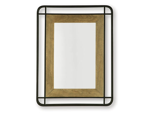 Beelman Black/Brown Accent Mirror- Viva Furn