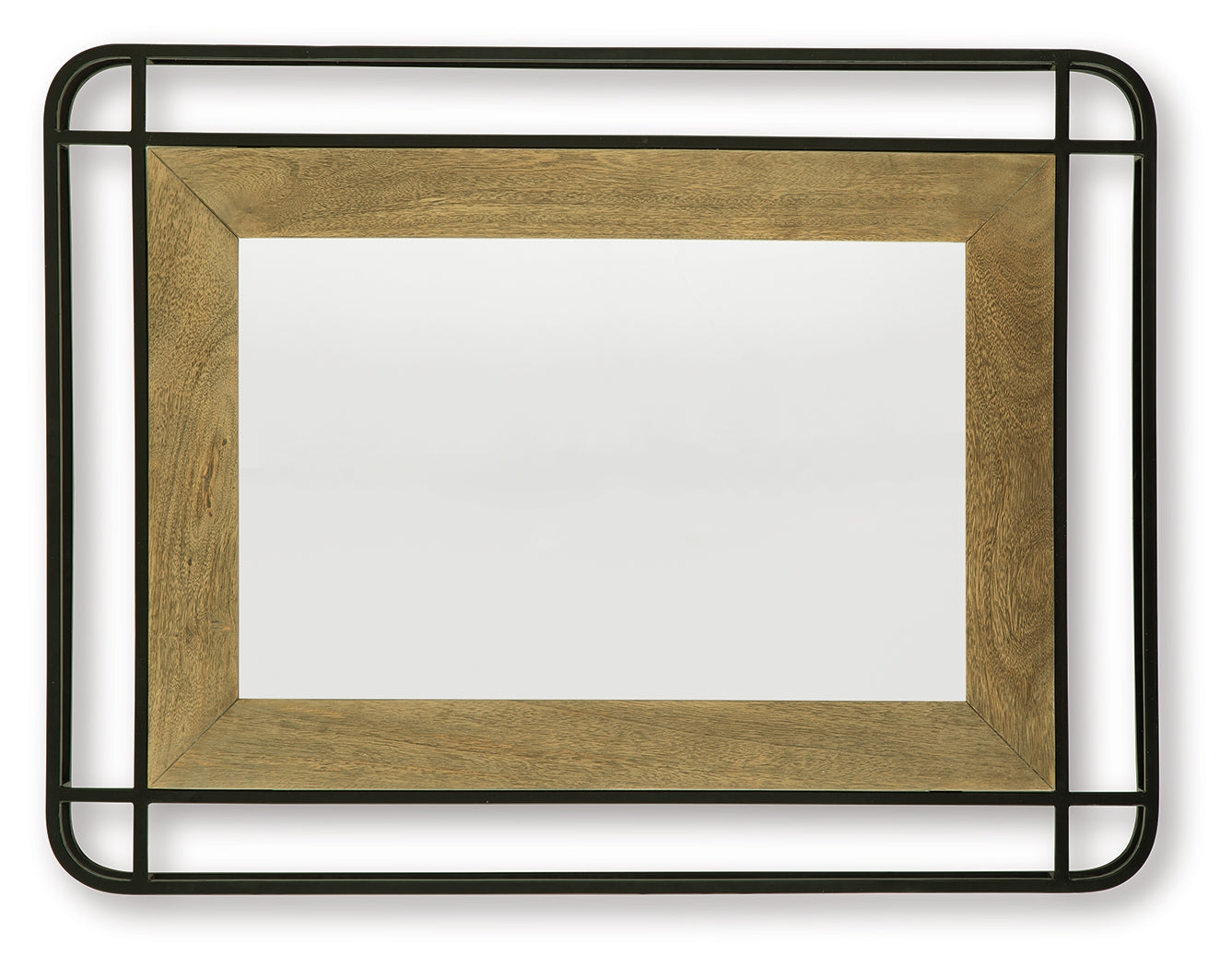 Beelman Black/Brown Accent Mirror- Viva Furn