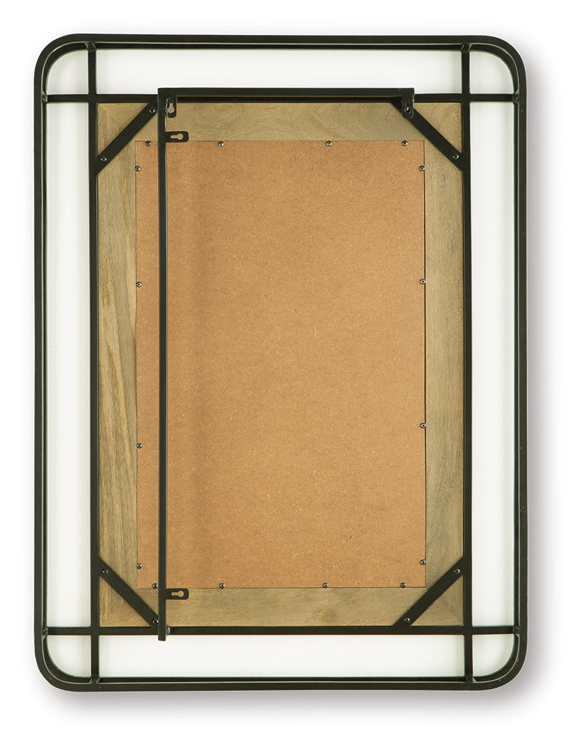 Beelman Black/Brown Accent Mirror- Viva Furn