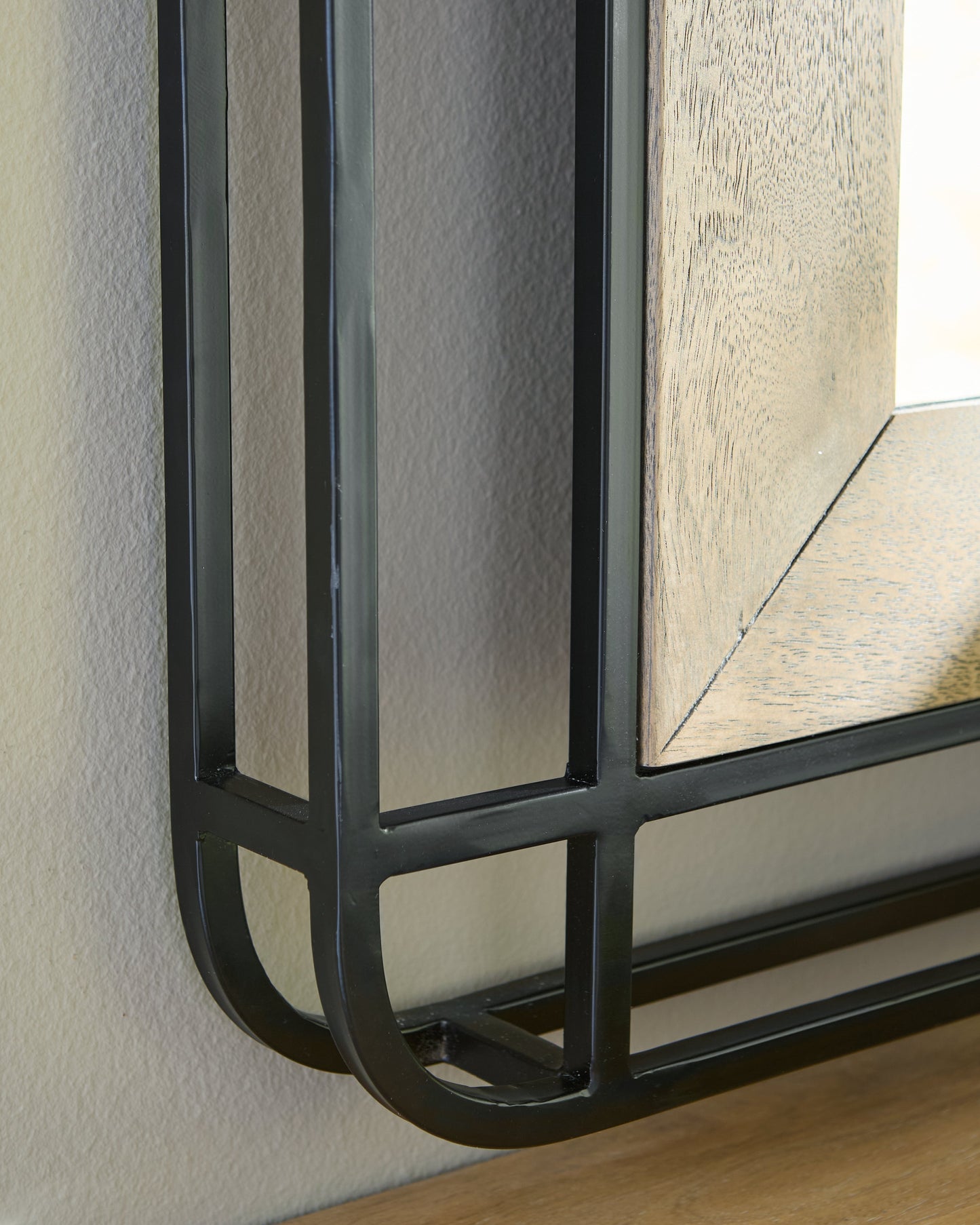 Beelman Black/Brown Accent Mirror- Viva Furn