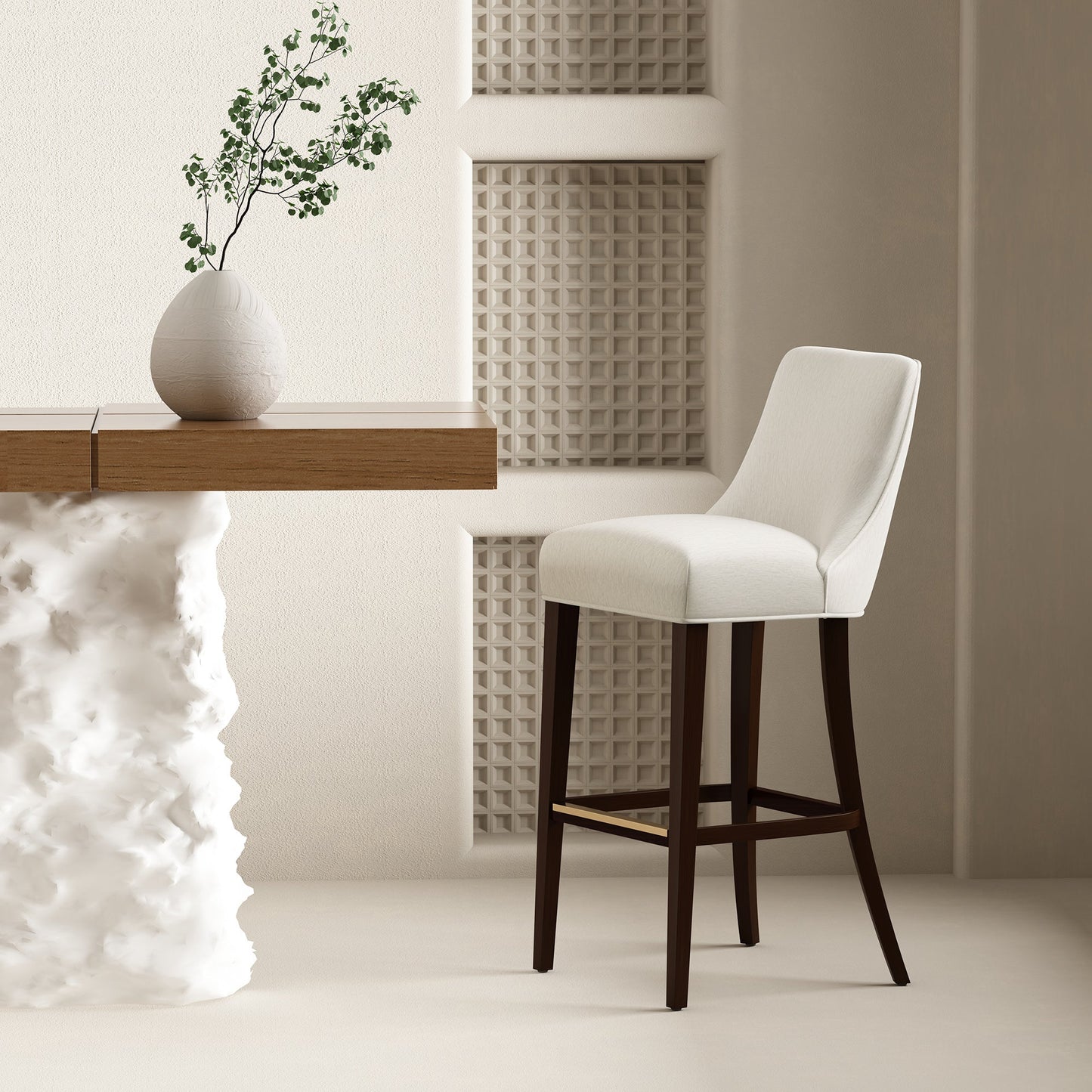 Beever Barstool in Cream - Ornate Home