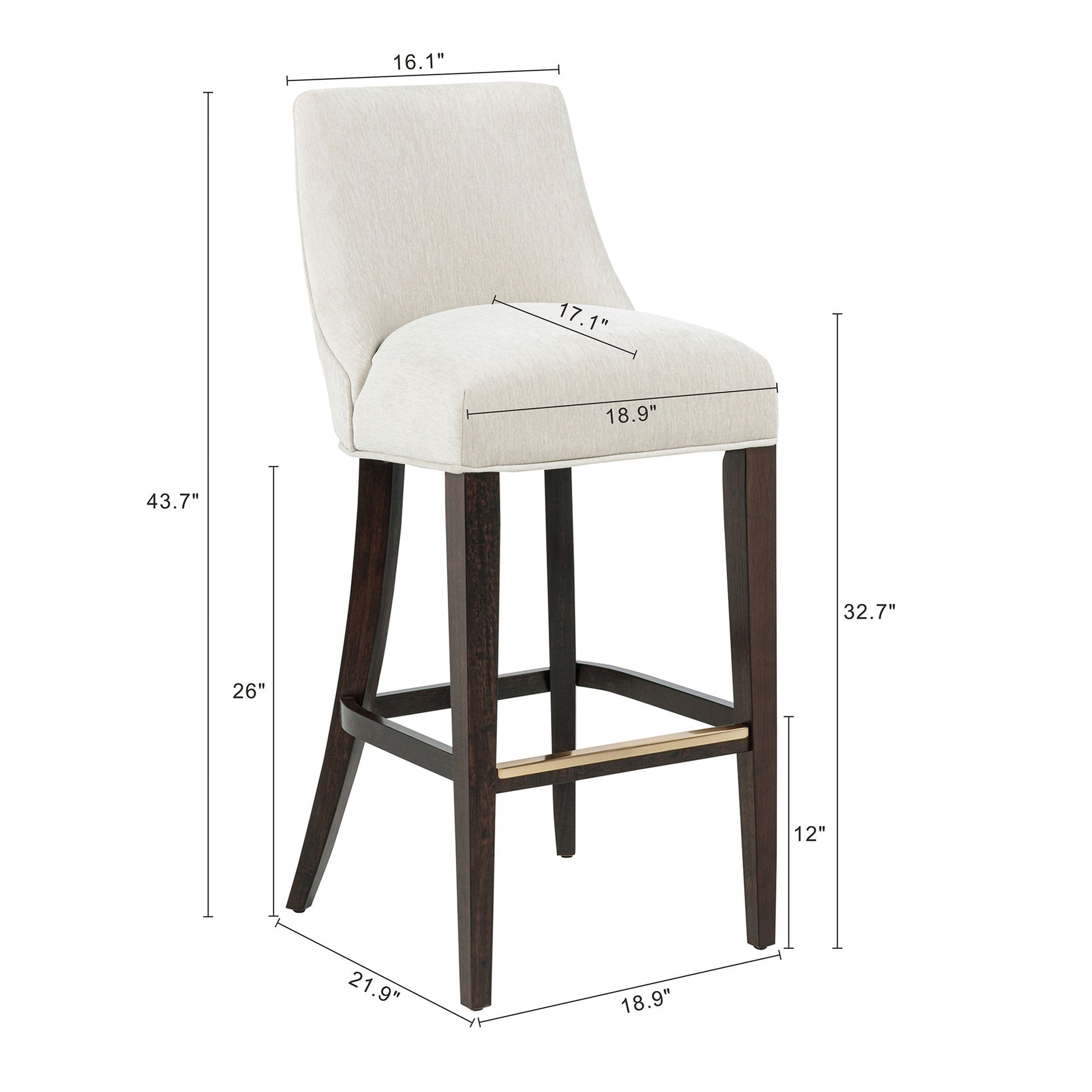 Beever Barstool in Cream (set of 2) - Ornate Home