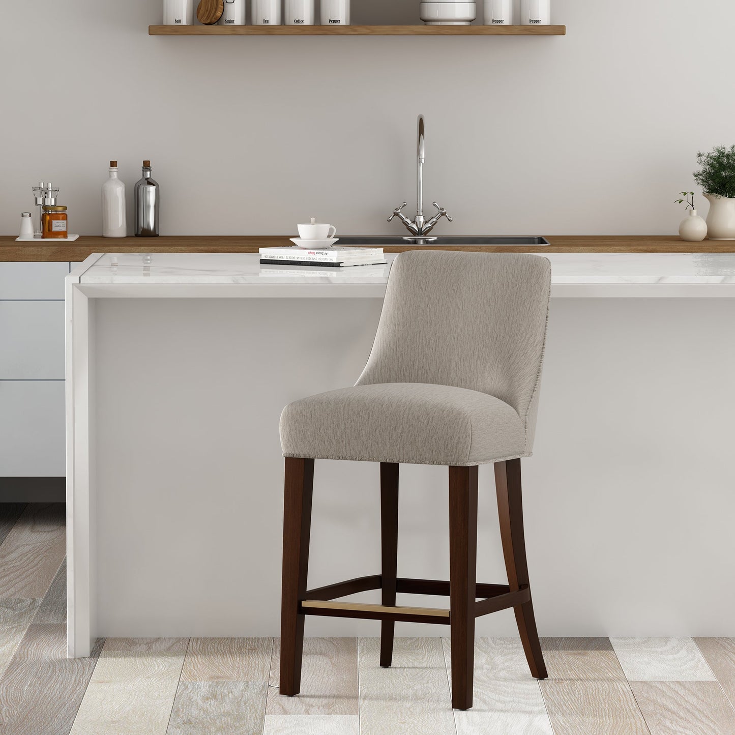 Beever Counter Stool in Taupe - Ornate Home