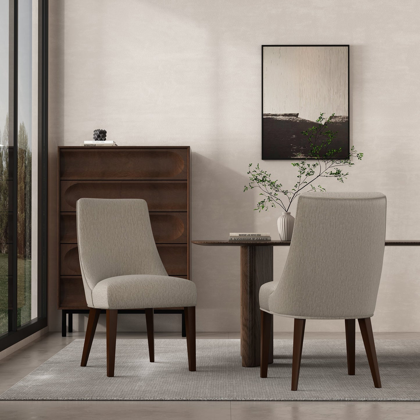 Beever Dining Chair in Taupe (set of 2) - Ornate Home