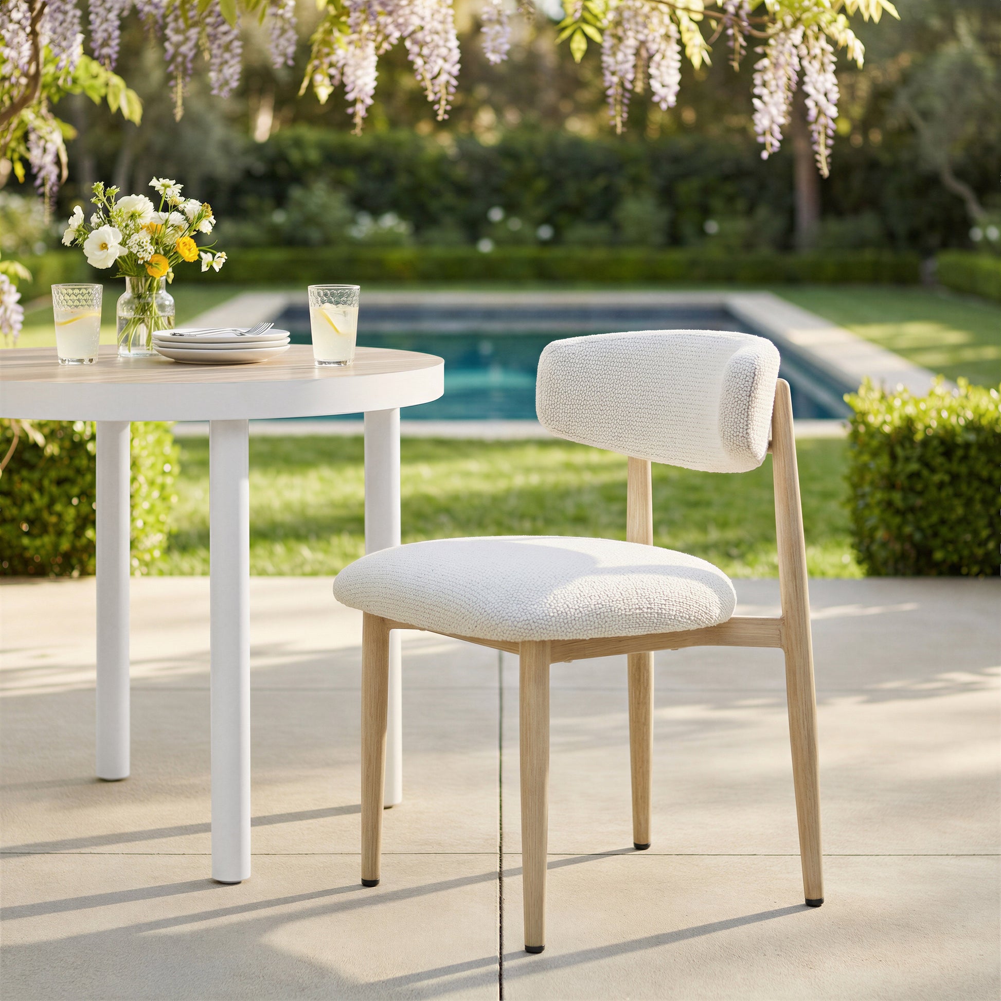 Bege White Outdoor Dining Chair - Ornate Home