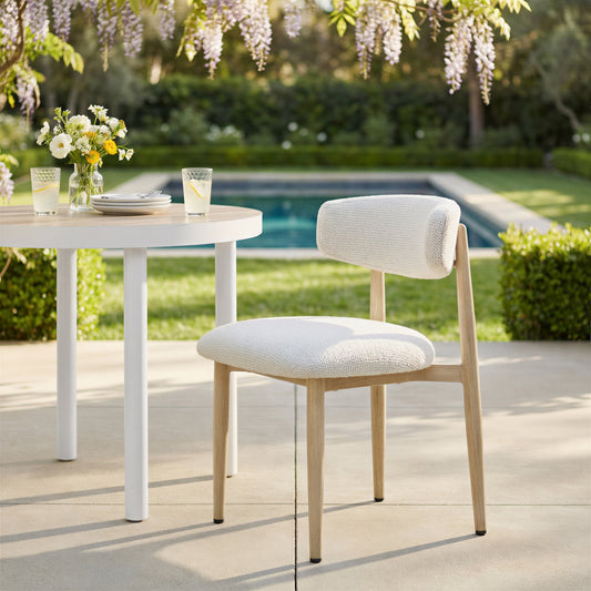 Bege White Outdoor Dining Chair - Ornate Home